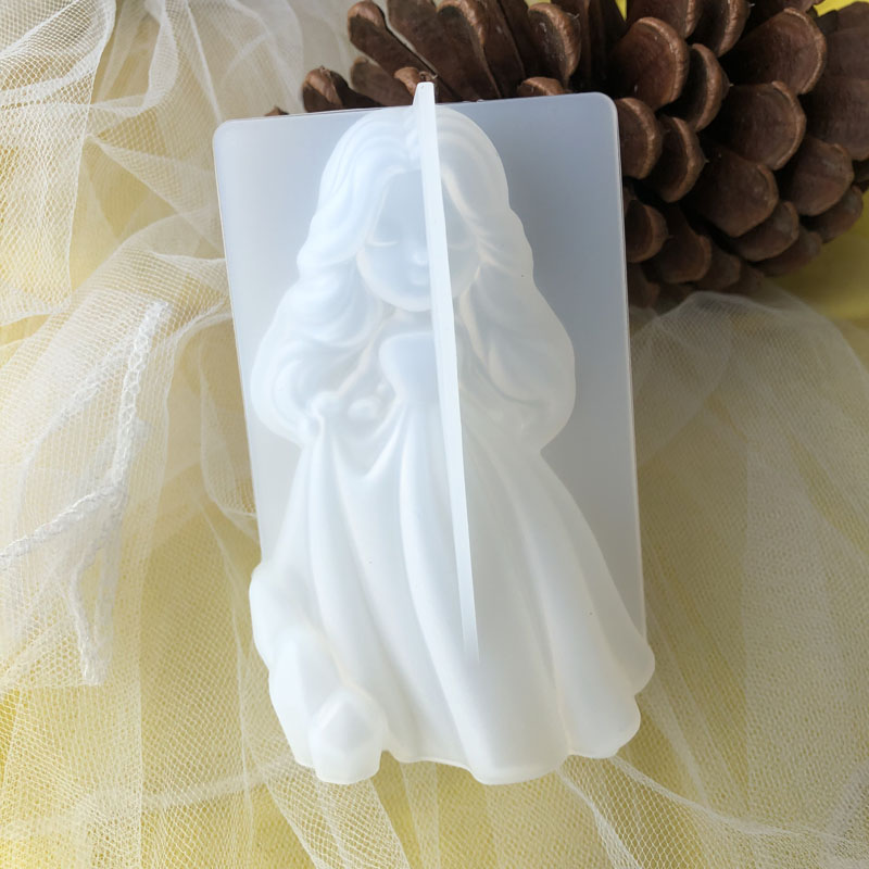 Soap Making Vendors - 3D 귀여운 공주 실리콘 양초 금형