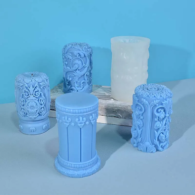 Soap Making Recipes - 새겨진 로마 열 촛불 실리콘 금형