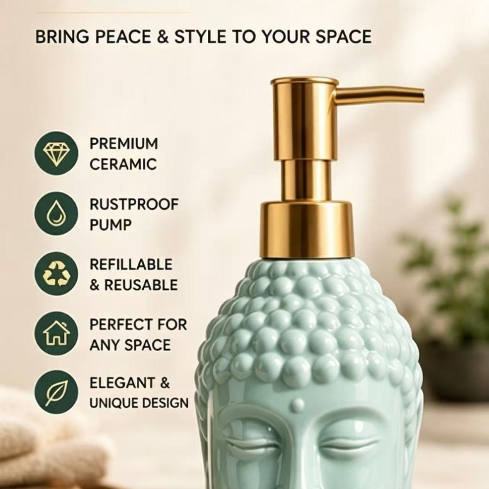 세라믹 비누 디스펜서 선(禪) 명상 머리 모양 로션 병 - Soap Making Jug 리뷰 및 가격