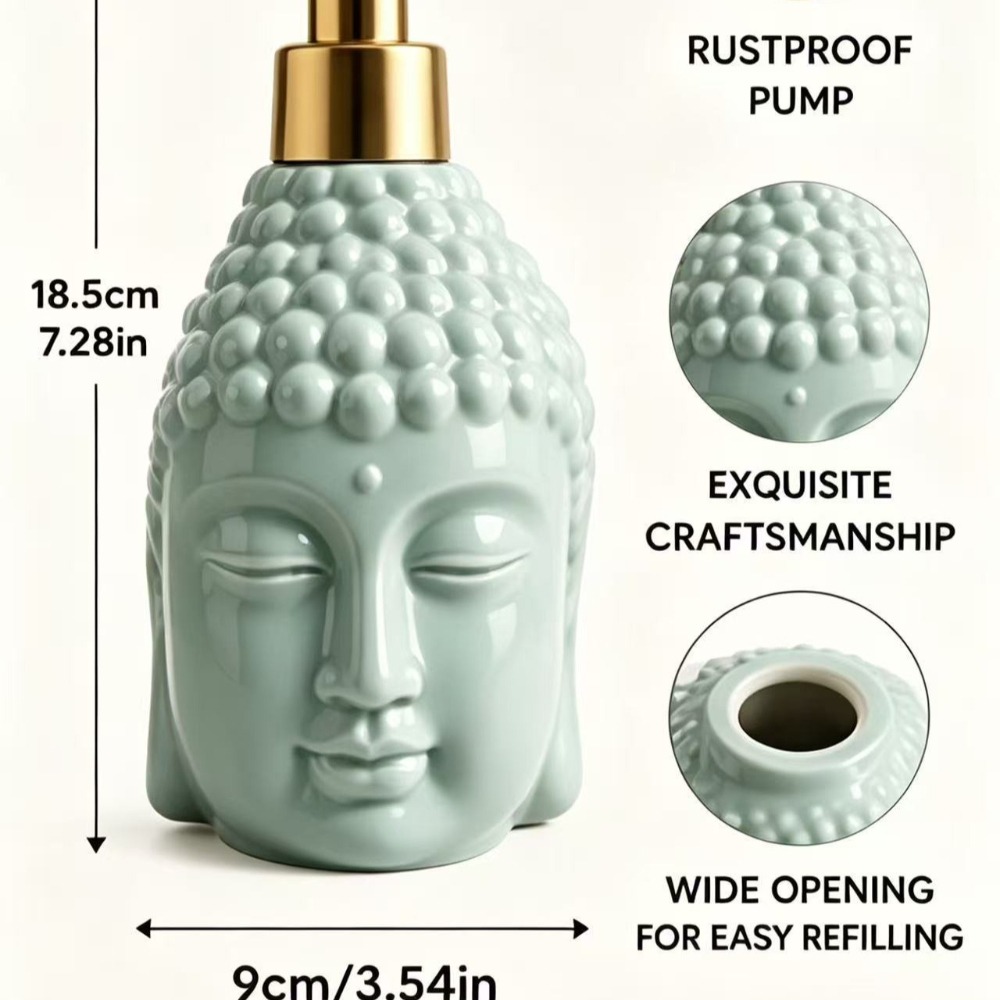 세라믹 비누 디스펜서 선(禪) 명상 머리 모양 로션 병 - Soap Making Jug 리뷰 및 가격