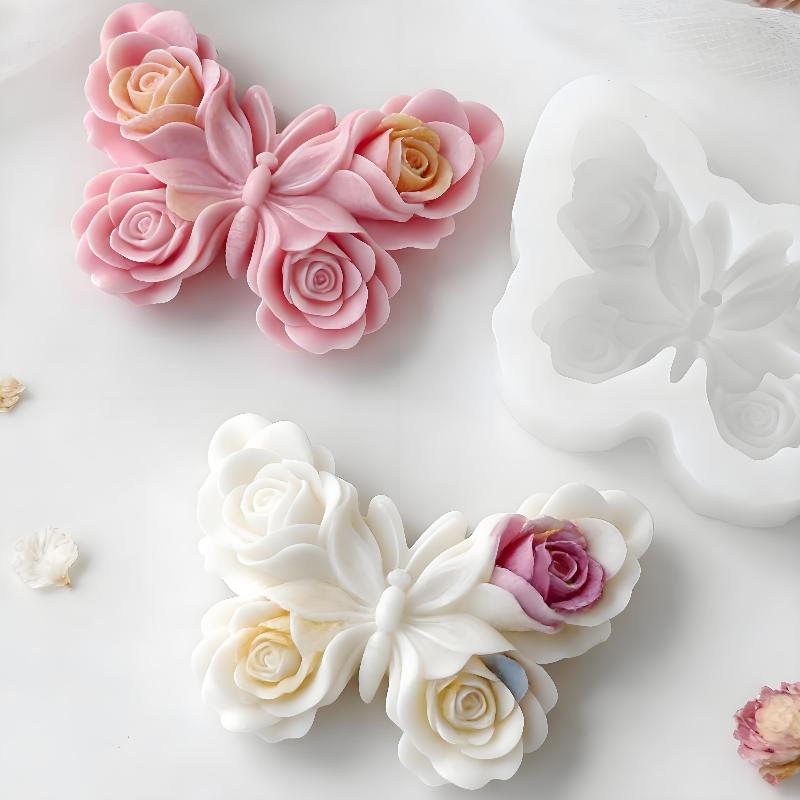 DIY 장미 나비 모양 실리콘 몰드 수제 아로마 캔들  - Soap Making Vendors 리뷰 및 가격