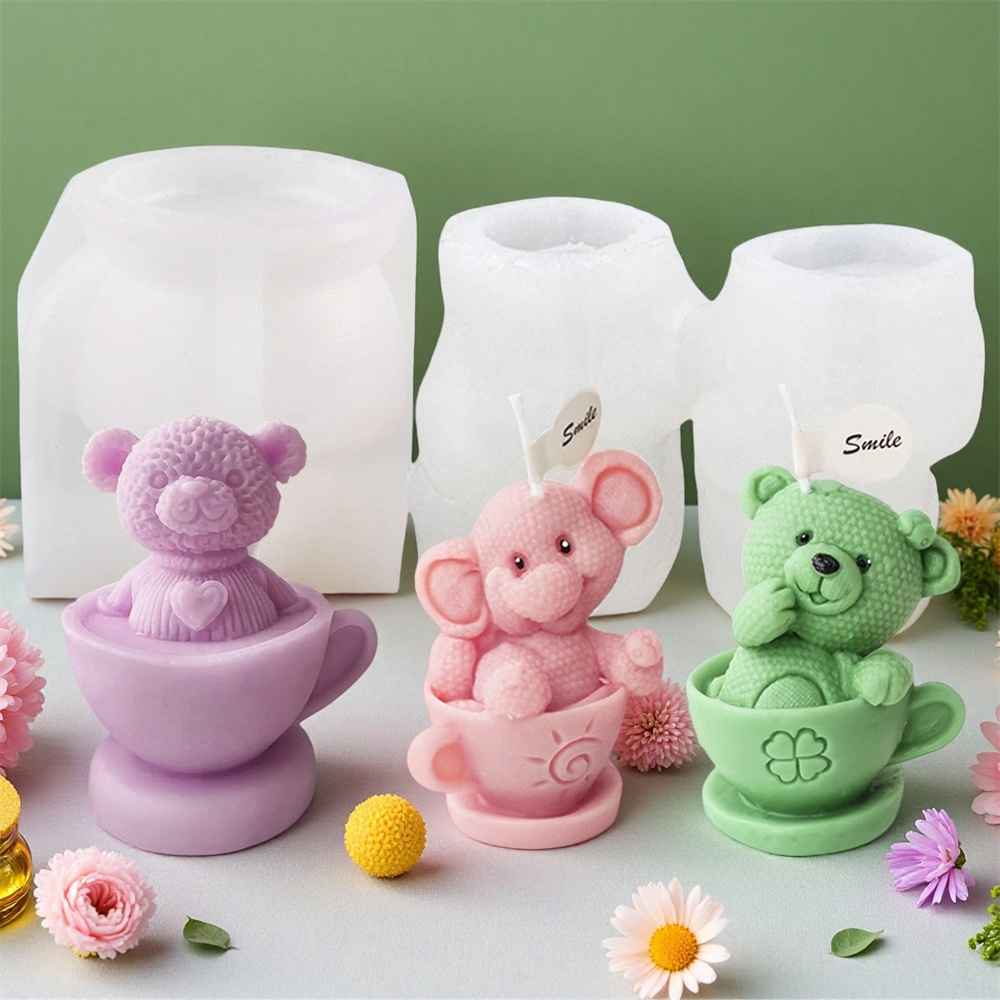 테디베어 컵 실리콘 몰드 만화 곰 양초 비누 몰드 DI - Soap Making Jug 리뷰 및 가격