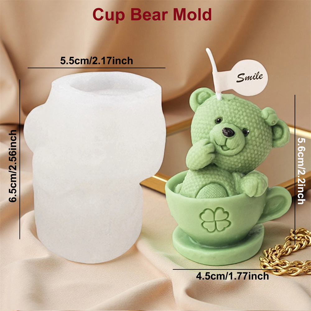 테디베어 컵 실리콘 몰드 만화 곰 양초 비누 몰드 DI - Soap Making Jug 리뷰 및 가격