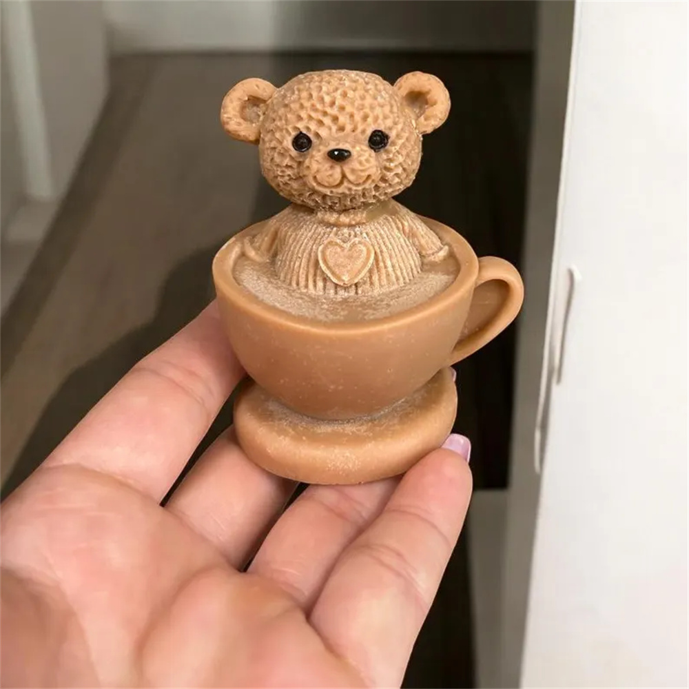 테디베어 컵 실리콘 몰드 만화 곰 양초 비누 몰드 DI - Soap Making Jug 리뷰 및 가격